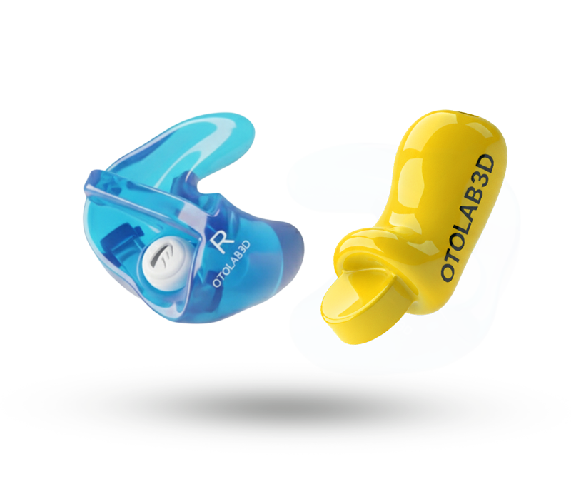 Image produit de deux protections auditives de couleur